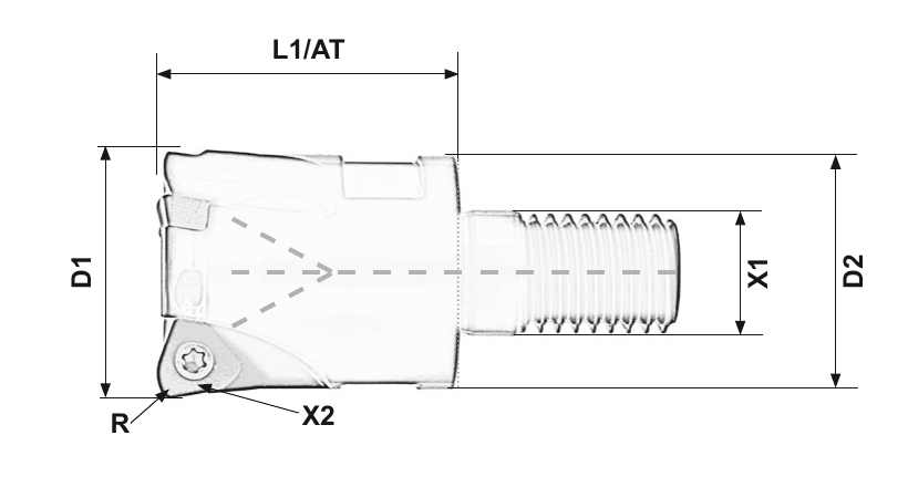Kótovaný nákres AURA® TRIHF11